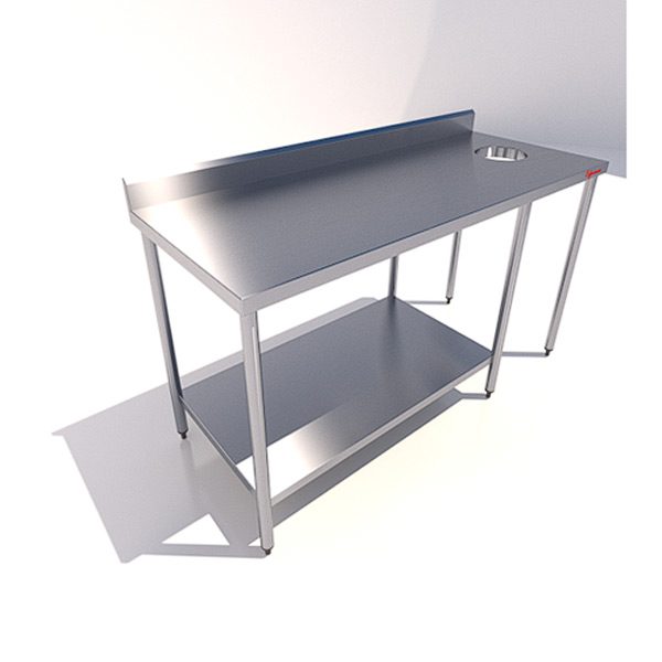MESA DE TRABAJO CON  DESCONCHE Y 1 NIVEL INFERIOR