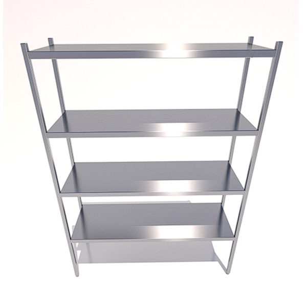 ESTANTE LISO DE 4 NIVELES EN ACERO INOXIDABLE
